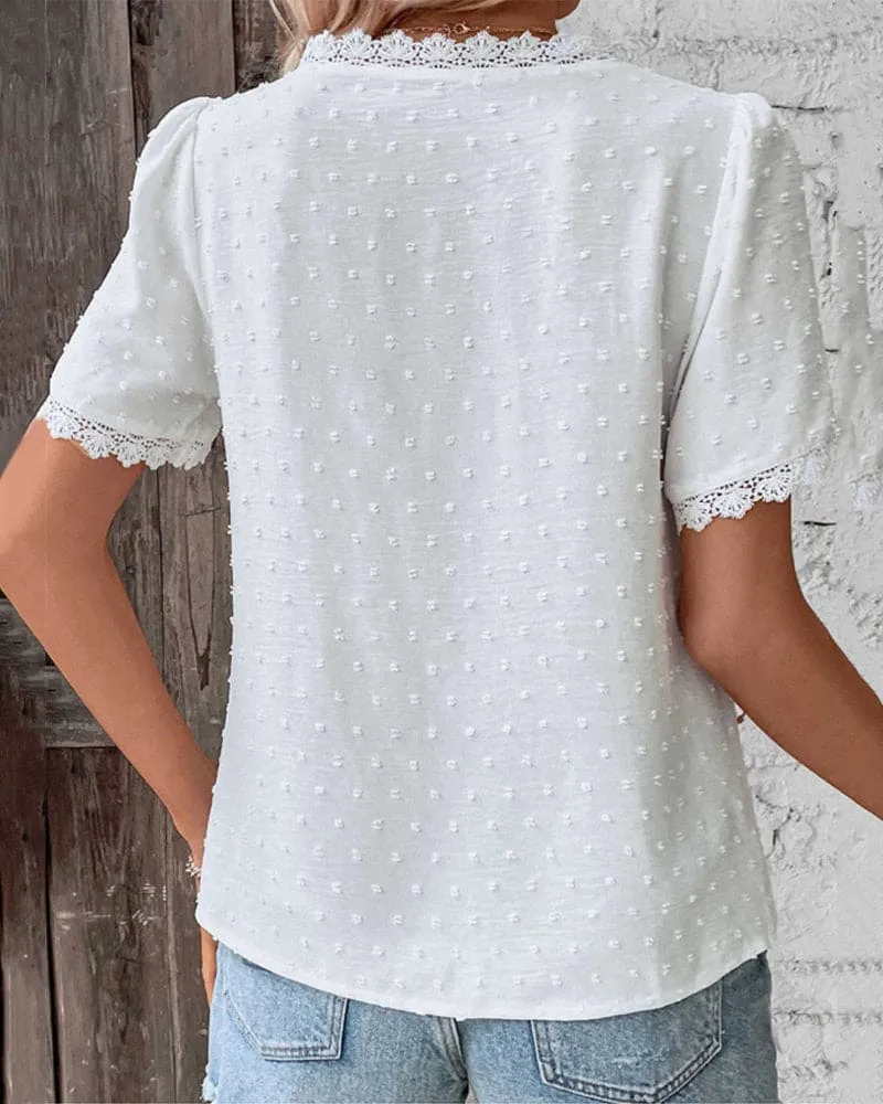 Tatiana® | Short Sleeve Lace Shirt