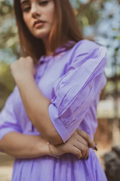 Taylor Lilac Collared Midi Dress
