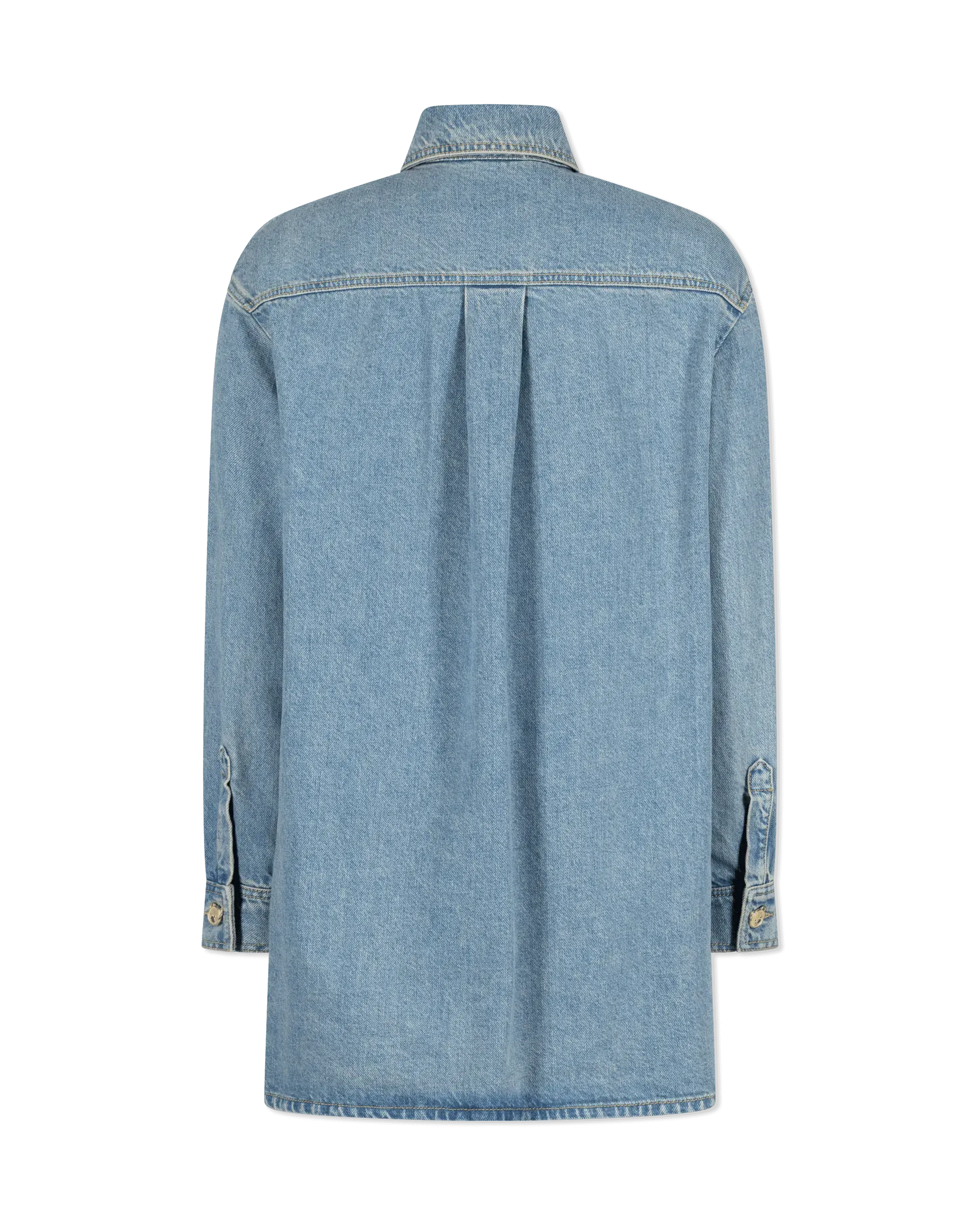 Teddy Buttons Blue Denim Shirt Dress