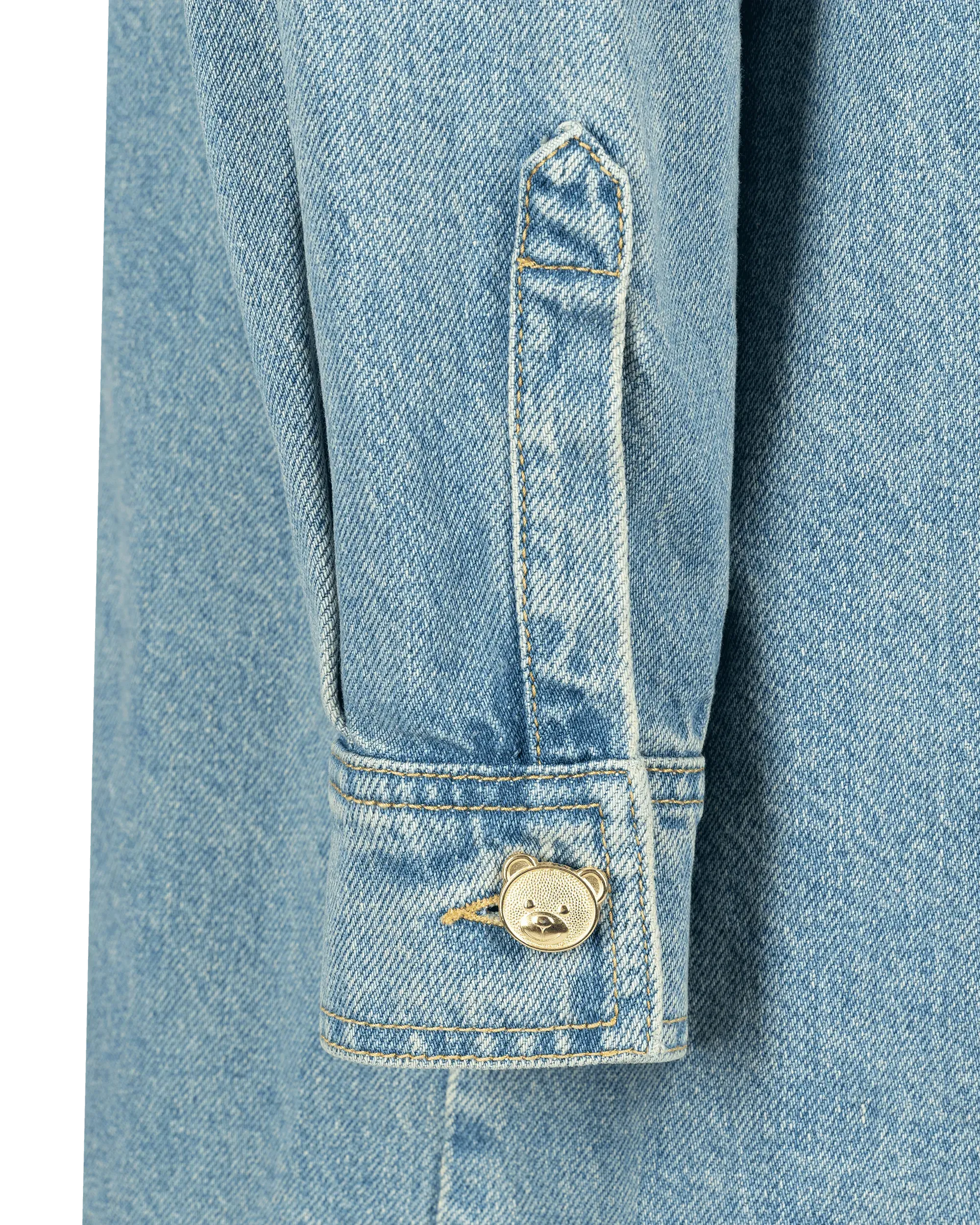 Teddy Buttons Blue Denim Shirt Dress