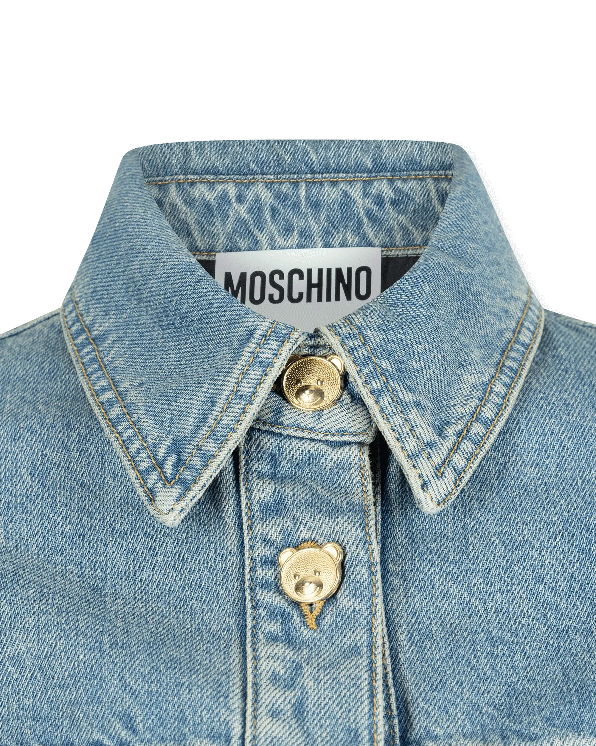 Teddy Buttons Blue Denim Shirt Dress