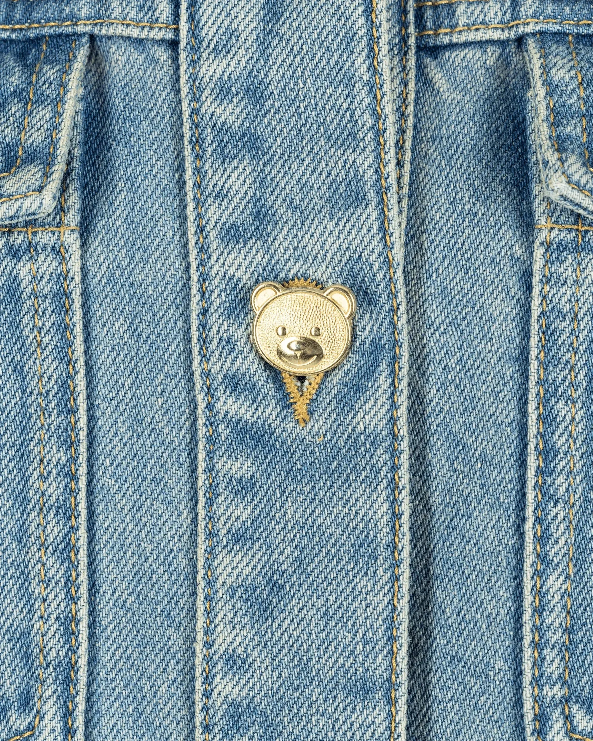 Teddy Buttons Blue Denim Shirt Dress