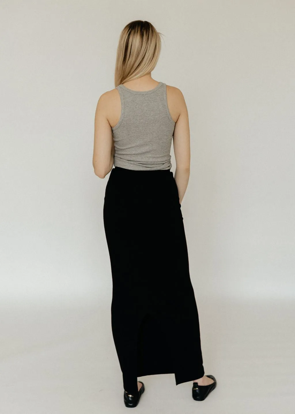 Éterne High Neck Fitted Tank in Heather Grey
