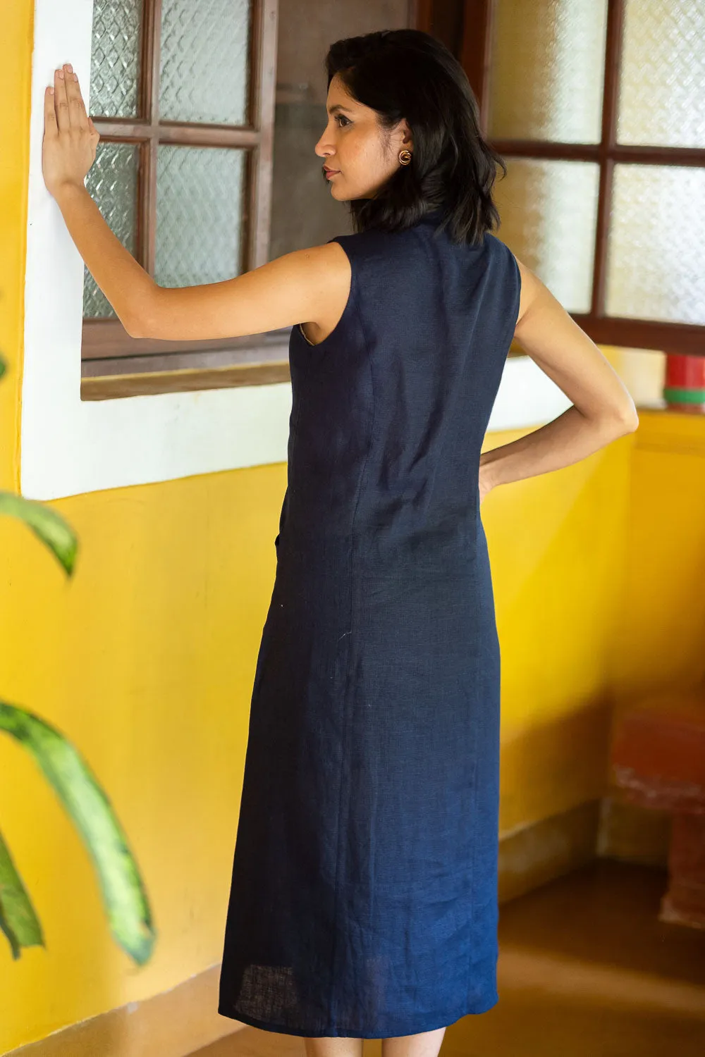 The Linen Notch Collar Dress