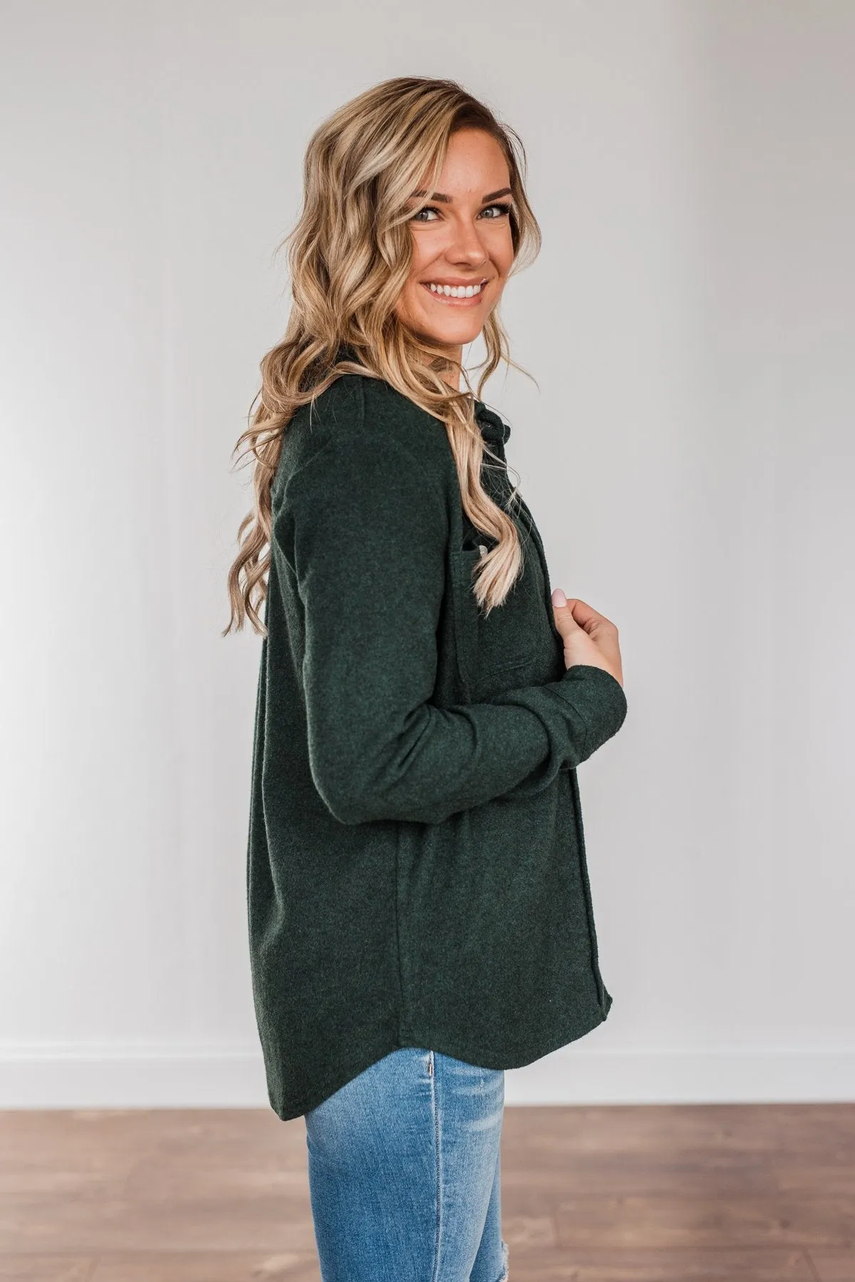 Thread & Supply Free Falling Lightweight Button Down Jacket- Wintergreen