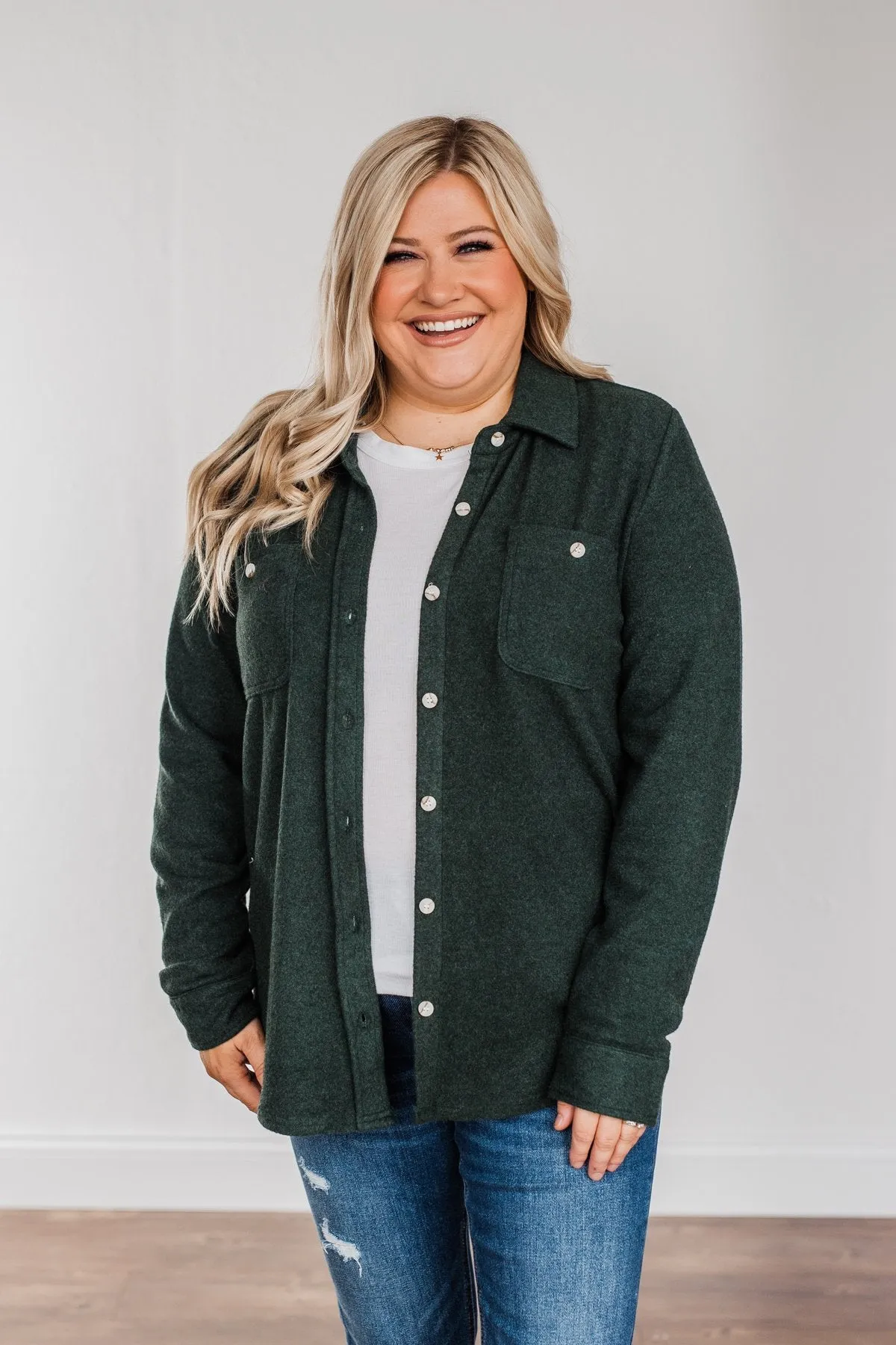 Thread & Supply Free Falling Lightweight Button Down Jacket- Wintergreen
