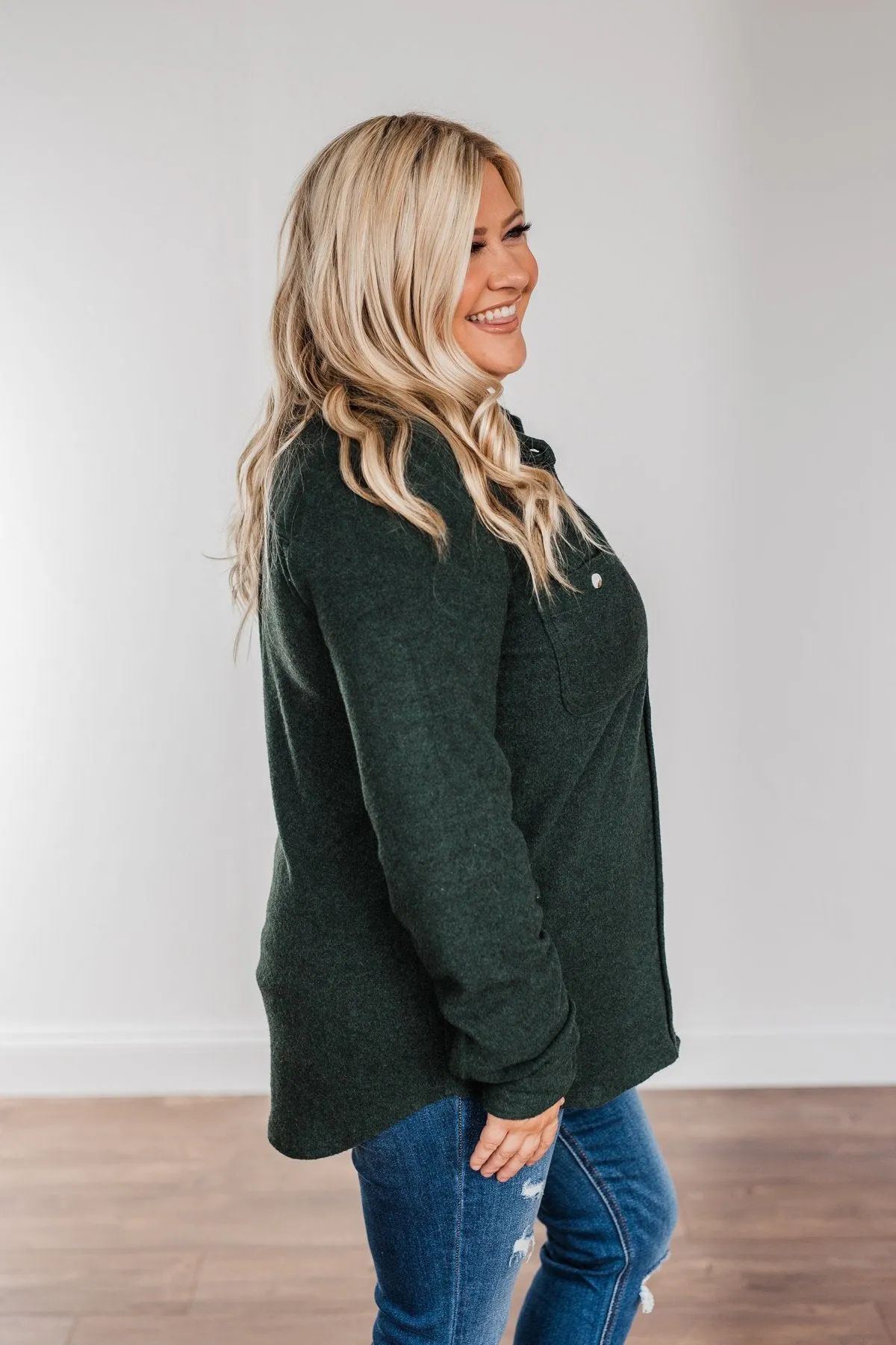 Thread & Supply Free Falling Lightweight Button Down Jacket- Wintergreen