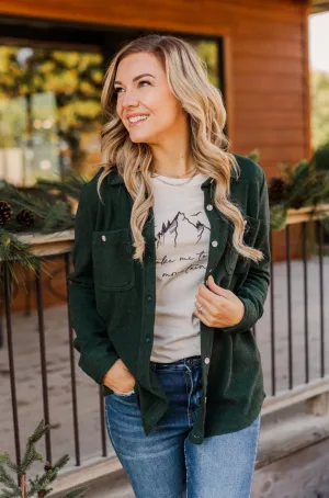 Thread & Supply Free Falling Lightweight Button Down Jacket- Wintergreen