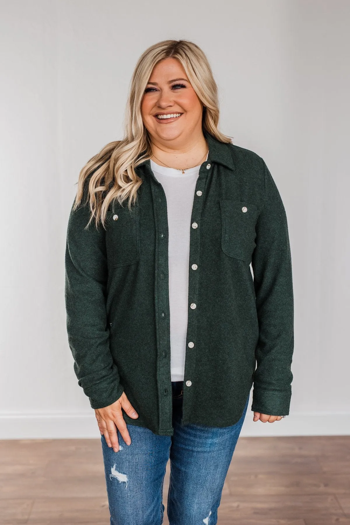 Thread & Supply Free Falling Lightweight Button Down Jacket- Wintergreen