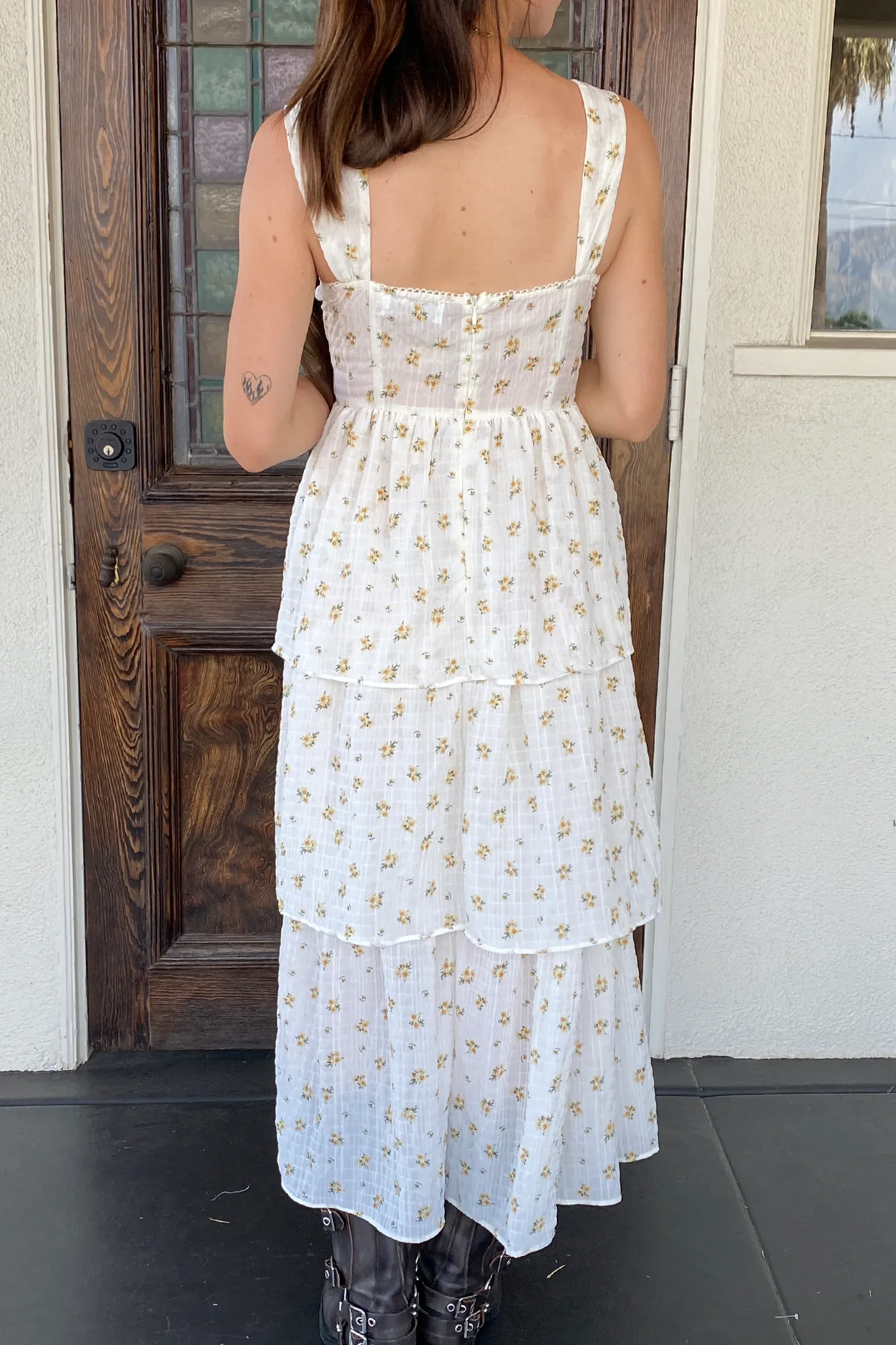 Tiered Floral Midi Dress