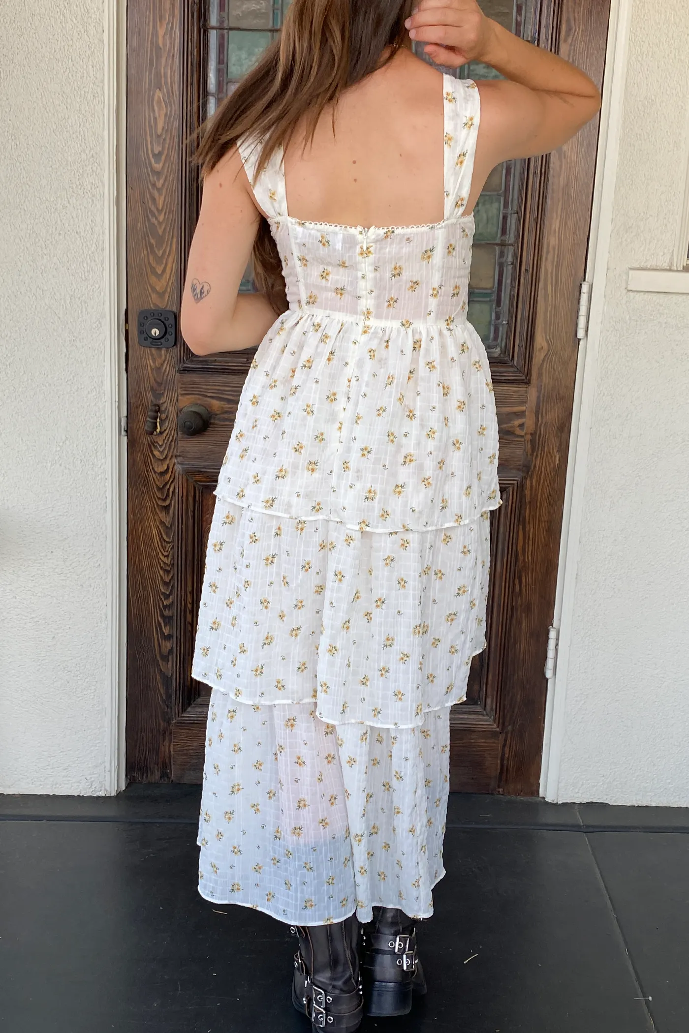 Tiered Floral Midi Dress