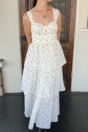 Tiered Floral Midi Dress