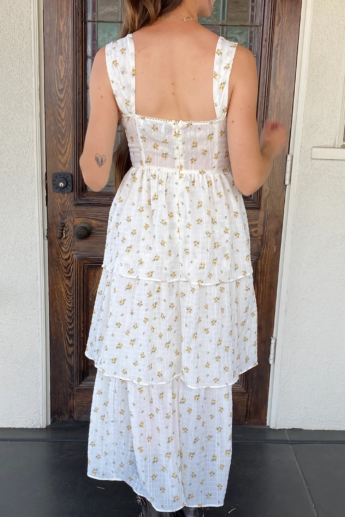 Tiered Floral Midi Dress