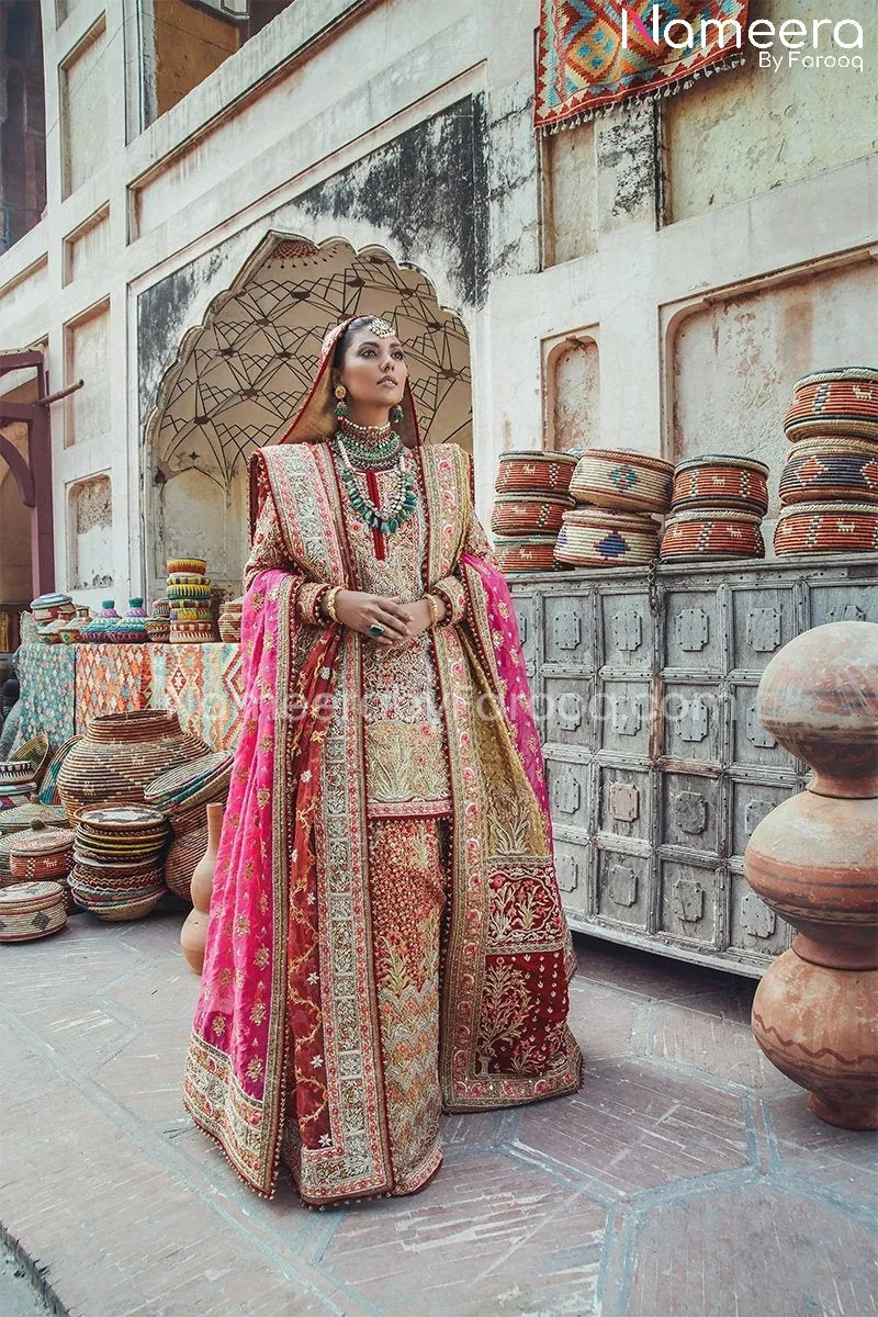 Traditional Bridal Dresses Pakistani in Red #BS160