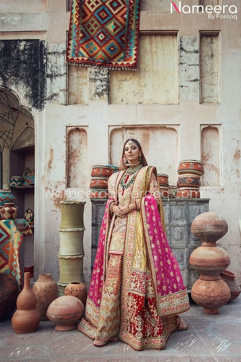 Traditional Bridal Dresses Pakistani in Red #BS160
