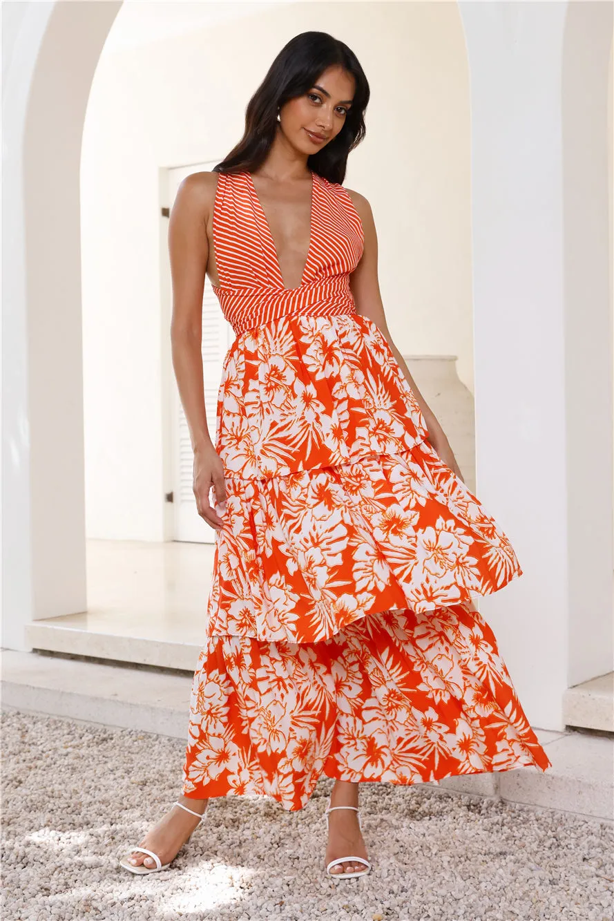 Treating Myself Maxi Dress Orange