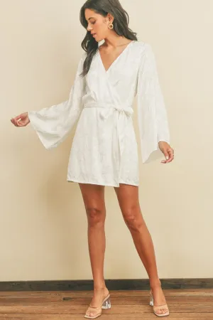 Tropical Jacquard Kimono Mini Dress