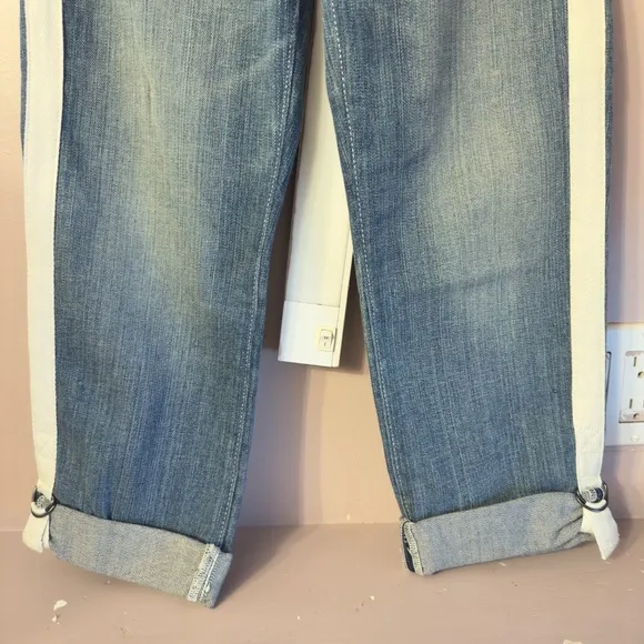 True Religion Starr Cropped Straight Pants Blue Women Size 25