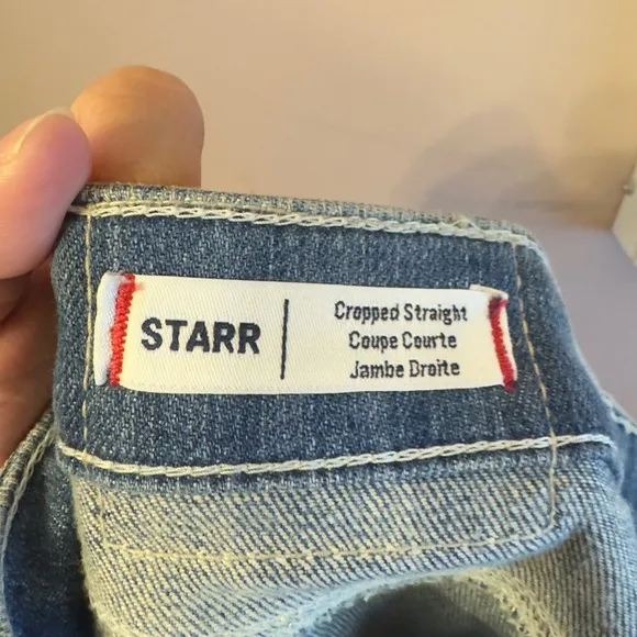 True Religion Starr Cropped Straight Pants Blue Women Size 25