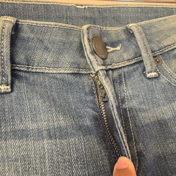 True Religion Starr Cropped Straight Pants Blue Women Size 25