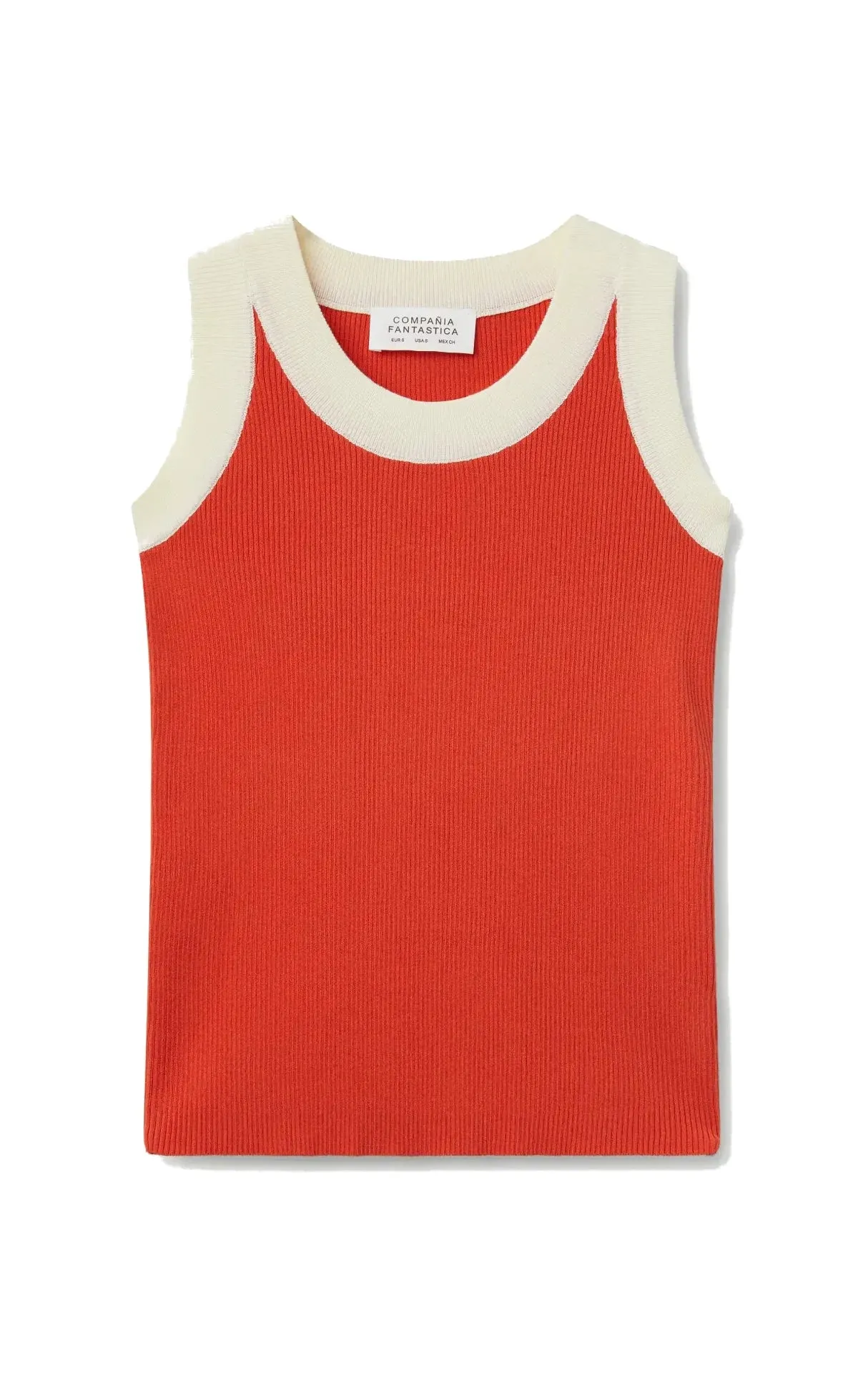 Two Tone Orange Strap Top