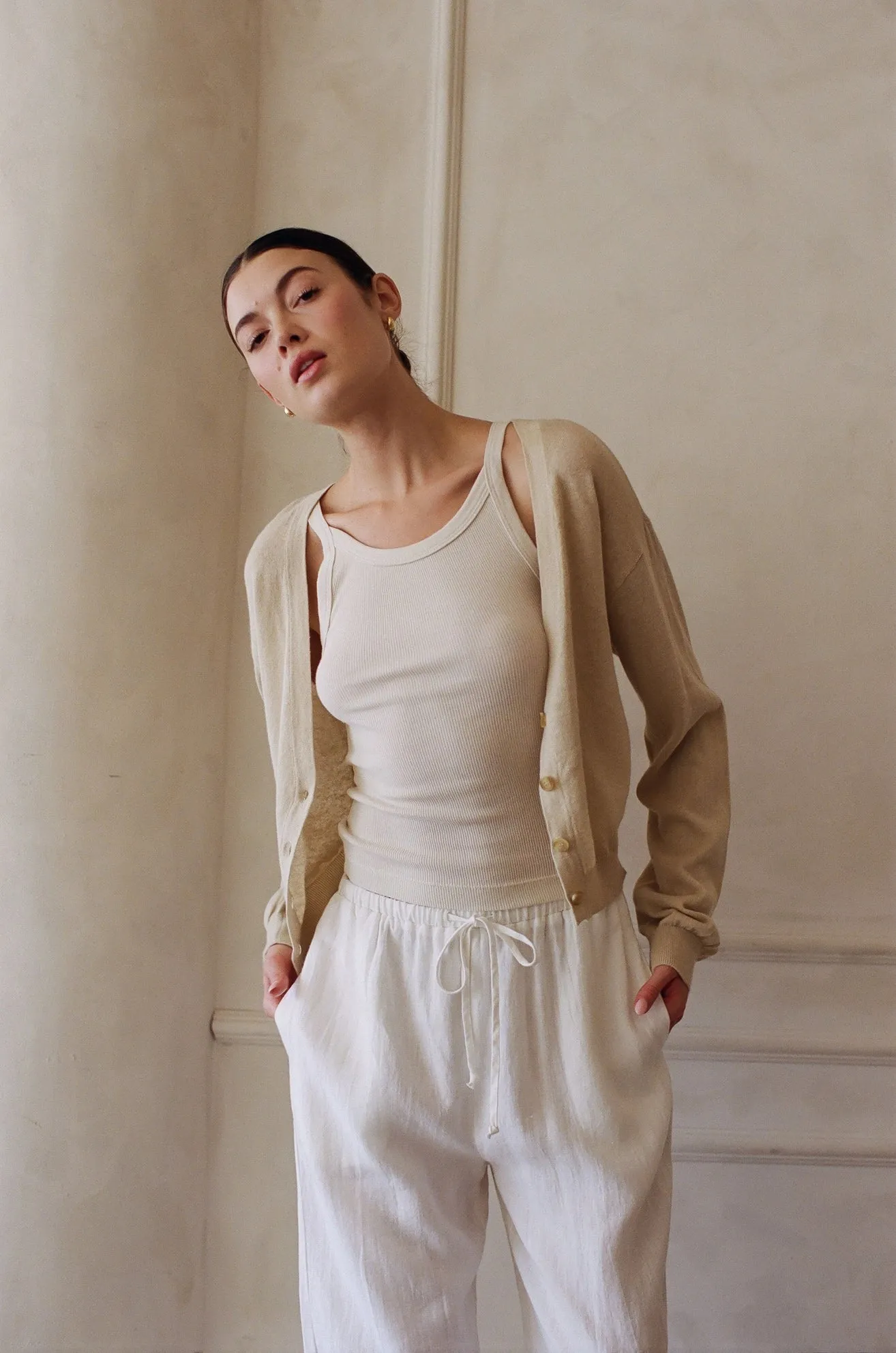 V-Neck Button Down Cardigan