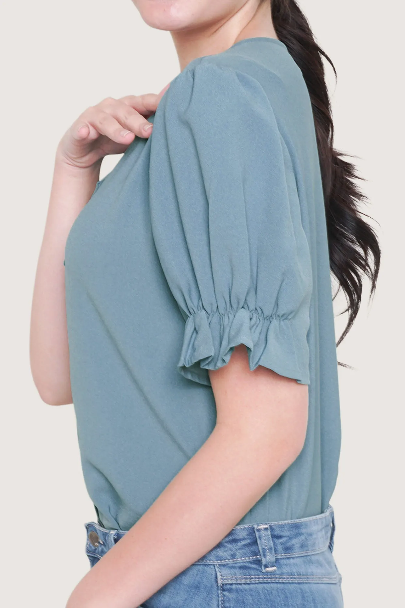 V-Neck Button Down Shirt