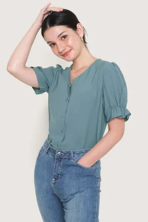 V-Neck Button Down Shirt