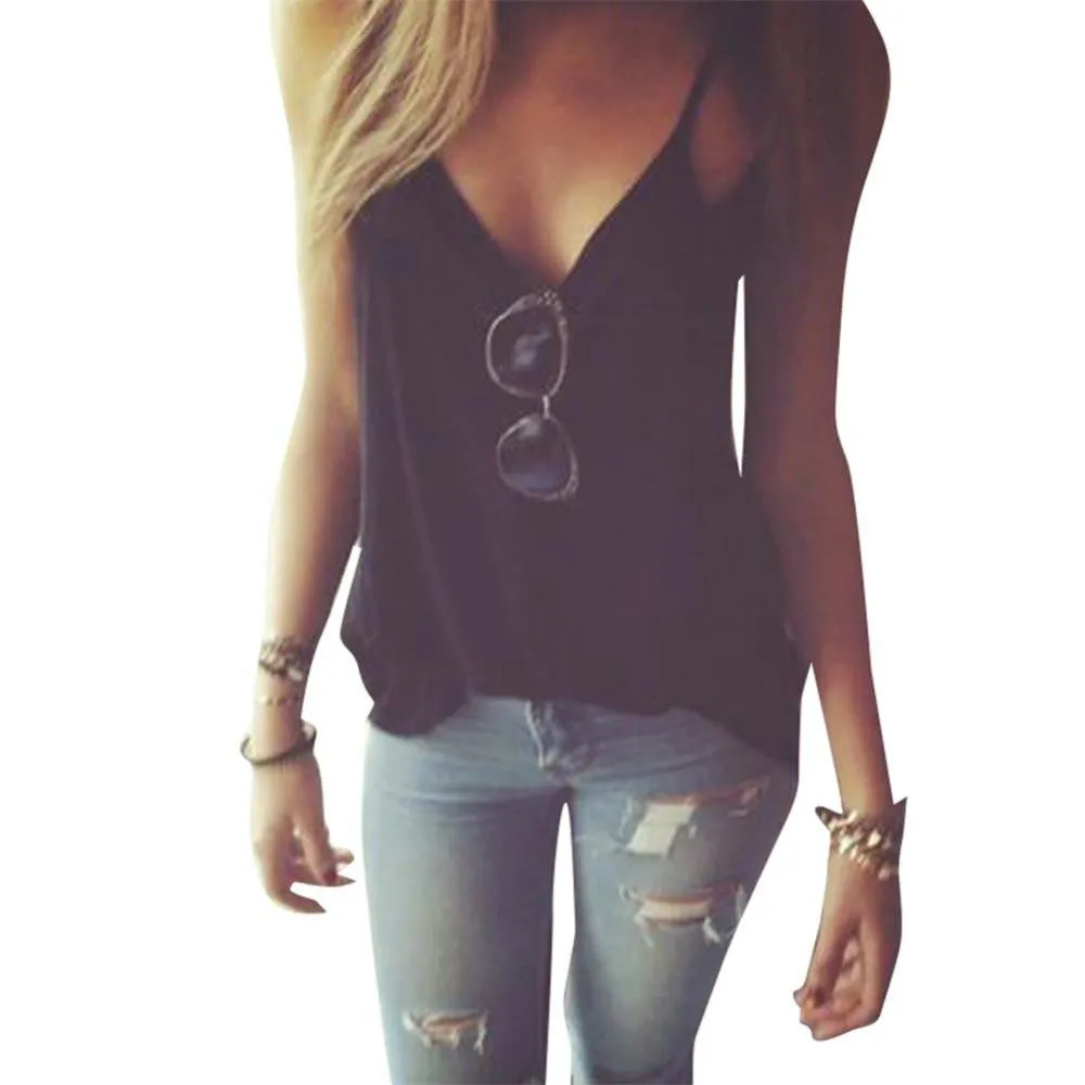 Vest Top bottoming shirt Women Sleeveless Loose Casual Cropped Tank Tops halter beach