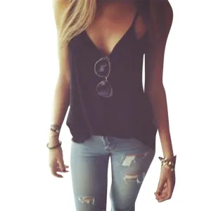 Vest Top bottoming shirt Women Sleeveless Loose Casual Cropped Tank Tops halter beach