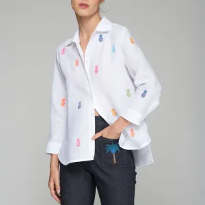 VILAGALLO Poline Pineapple Shirt in White
