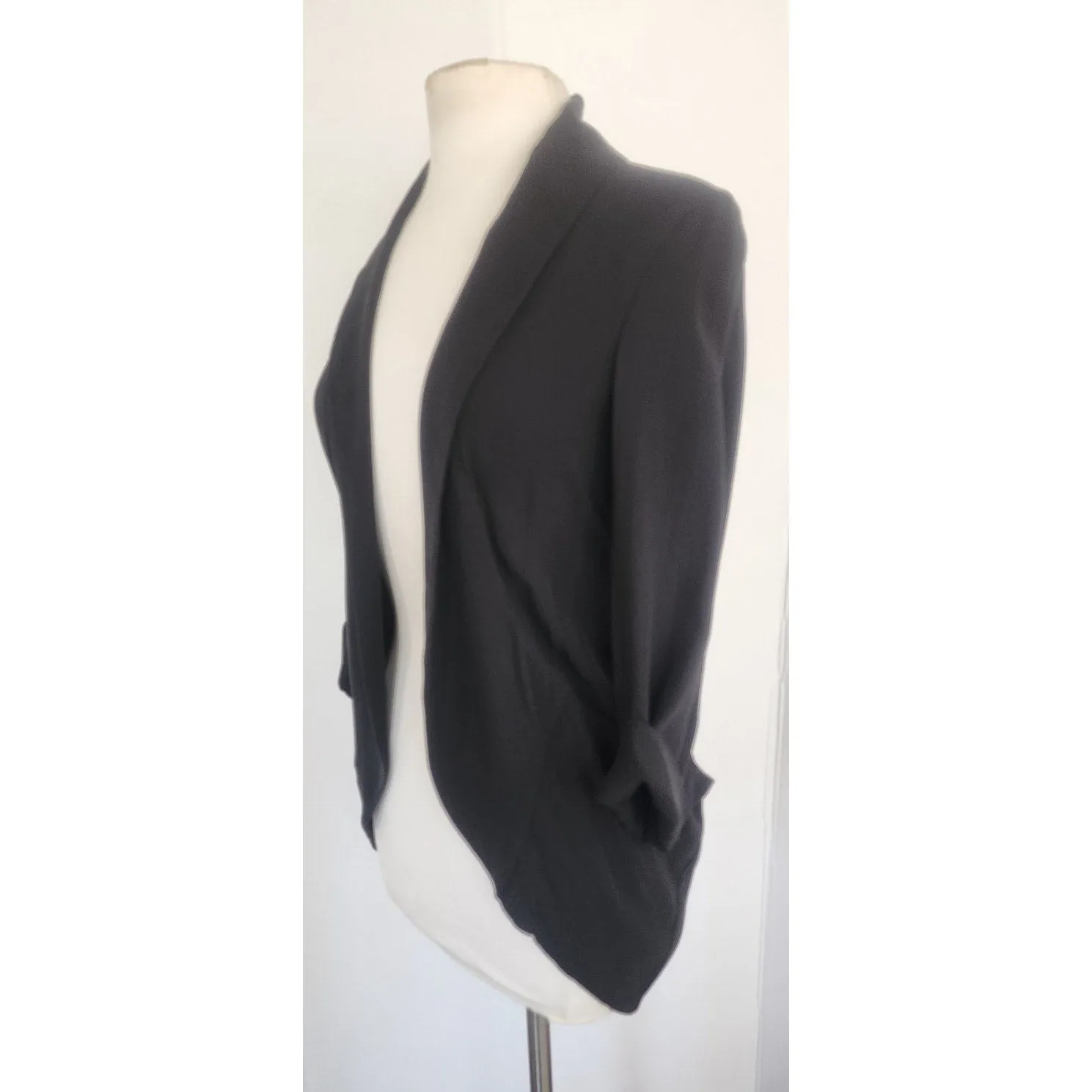 Vintage Eileen Fisher Blazer Black Silk Jacket Petite