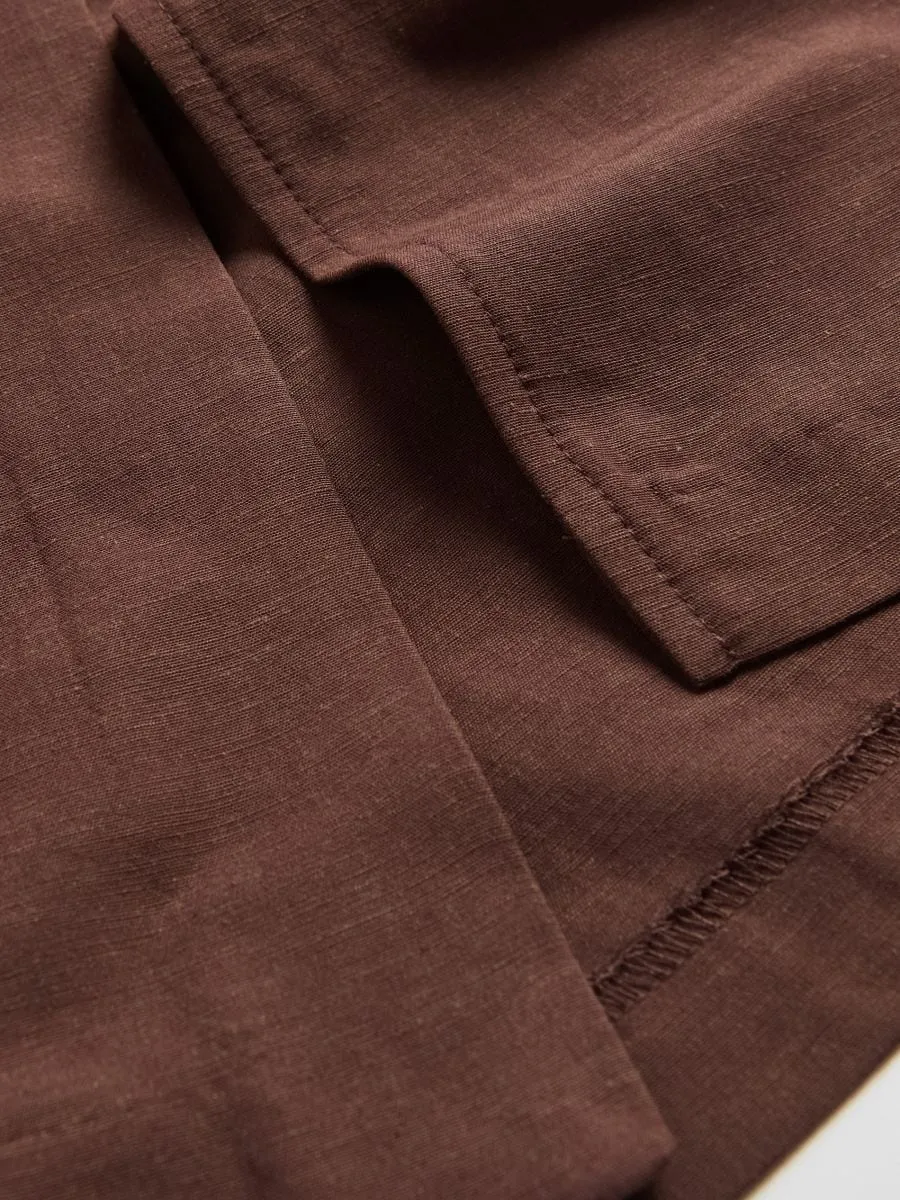 Viscose blend midi skirt
