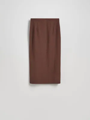 Viscose blend midi skirt