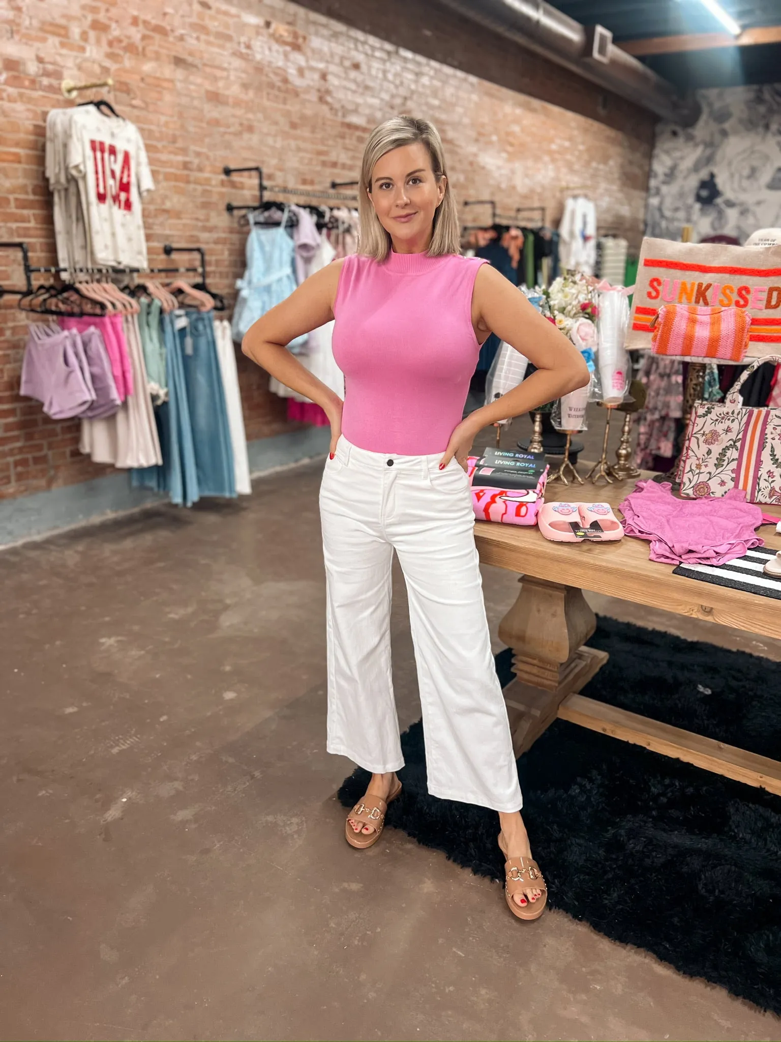 White Cropped Pants