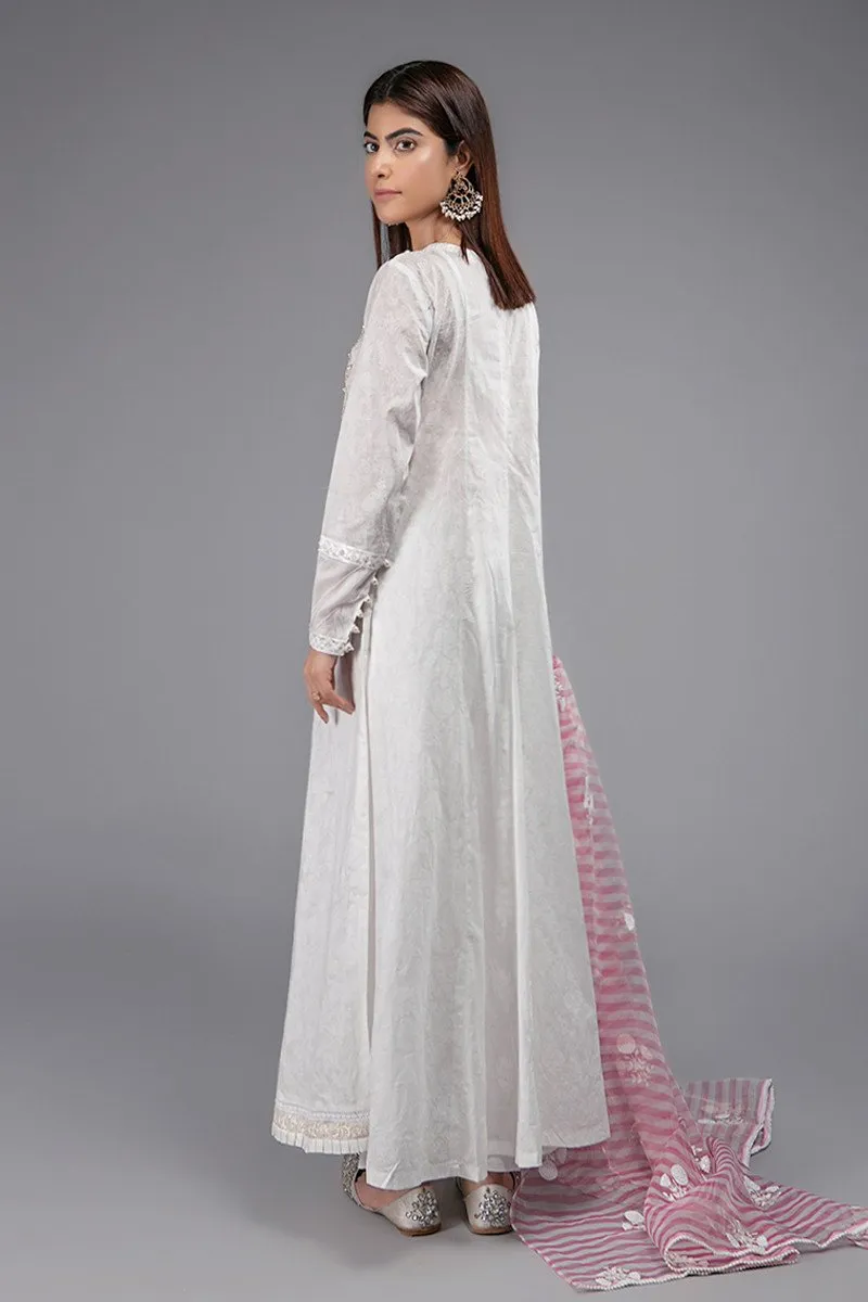 White Frock for Eid with Embroidery #N9037
