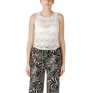 White Lace Tank Top and Patterned Pants