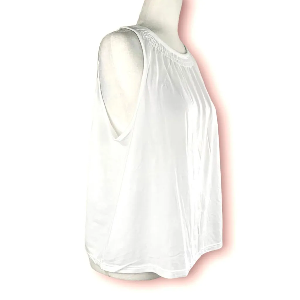 White Sleeveless Top Women's Blouse