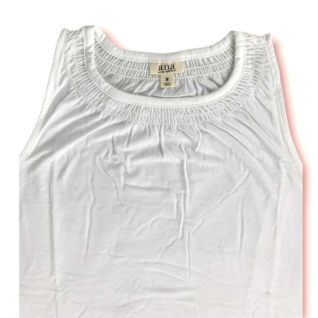 White Sleeveless Top Women's Blouse