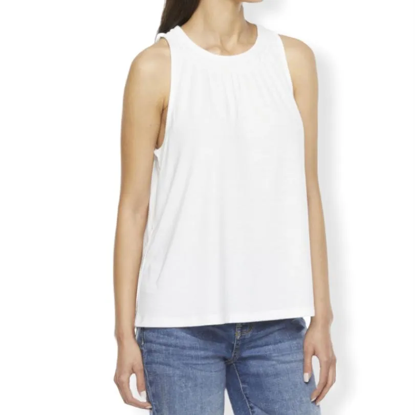 White Sleeveless Top Women's Blouse