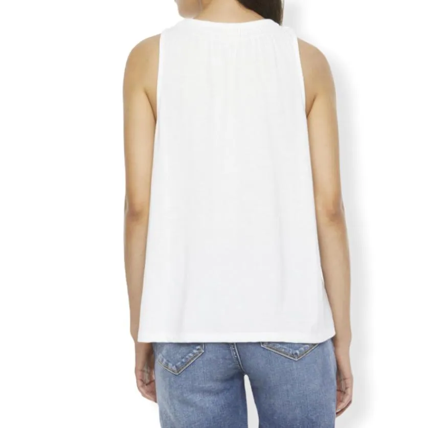 White Sleeveless Top Women's Blouse