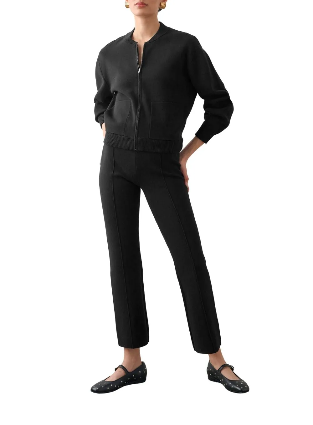 WHITE   WARREN | Superfine Organic Cotton Kick Flare Pant