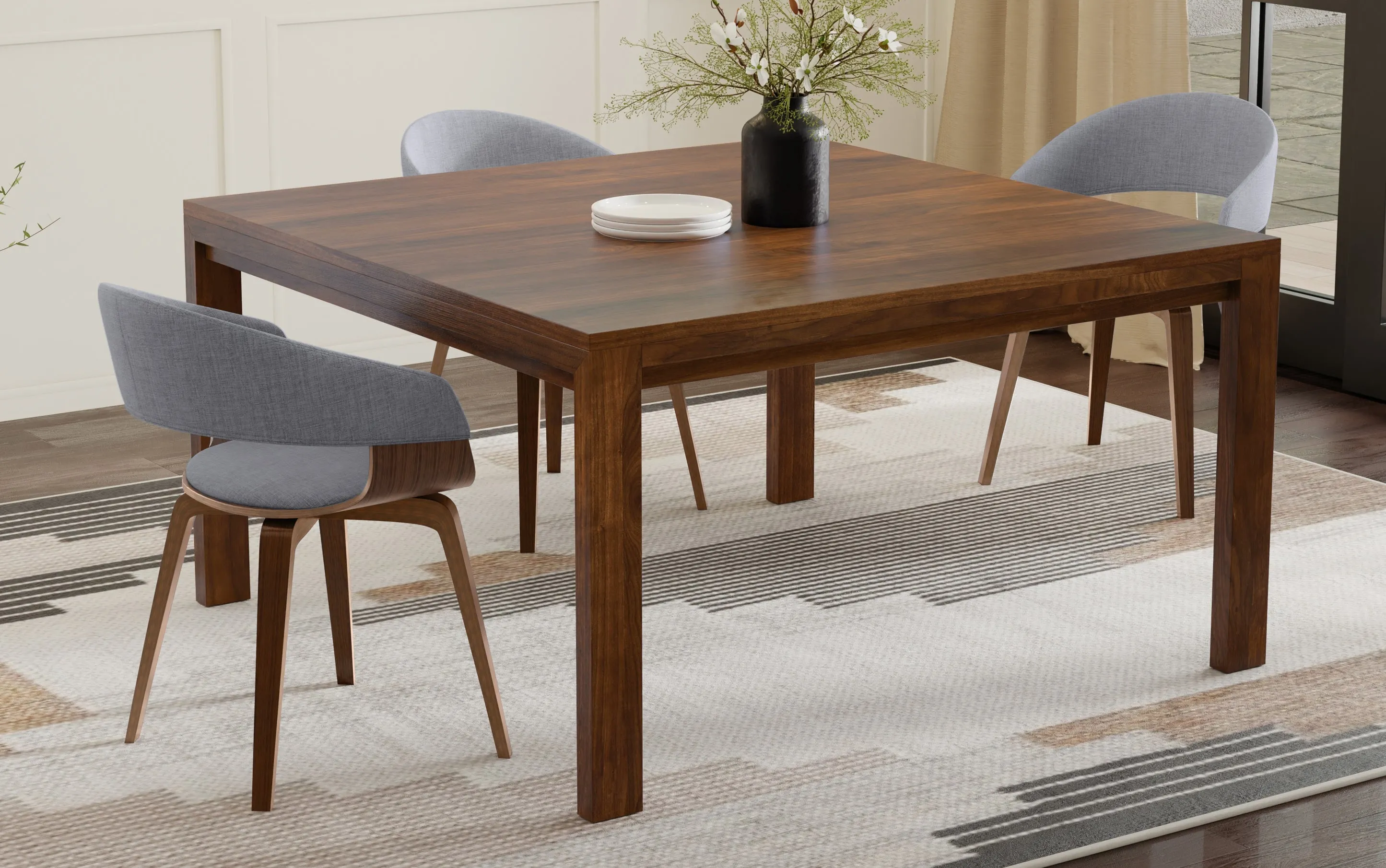Wilson Square Dining Table in Walnut