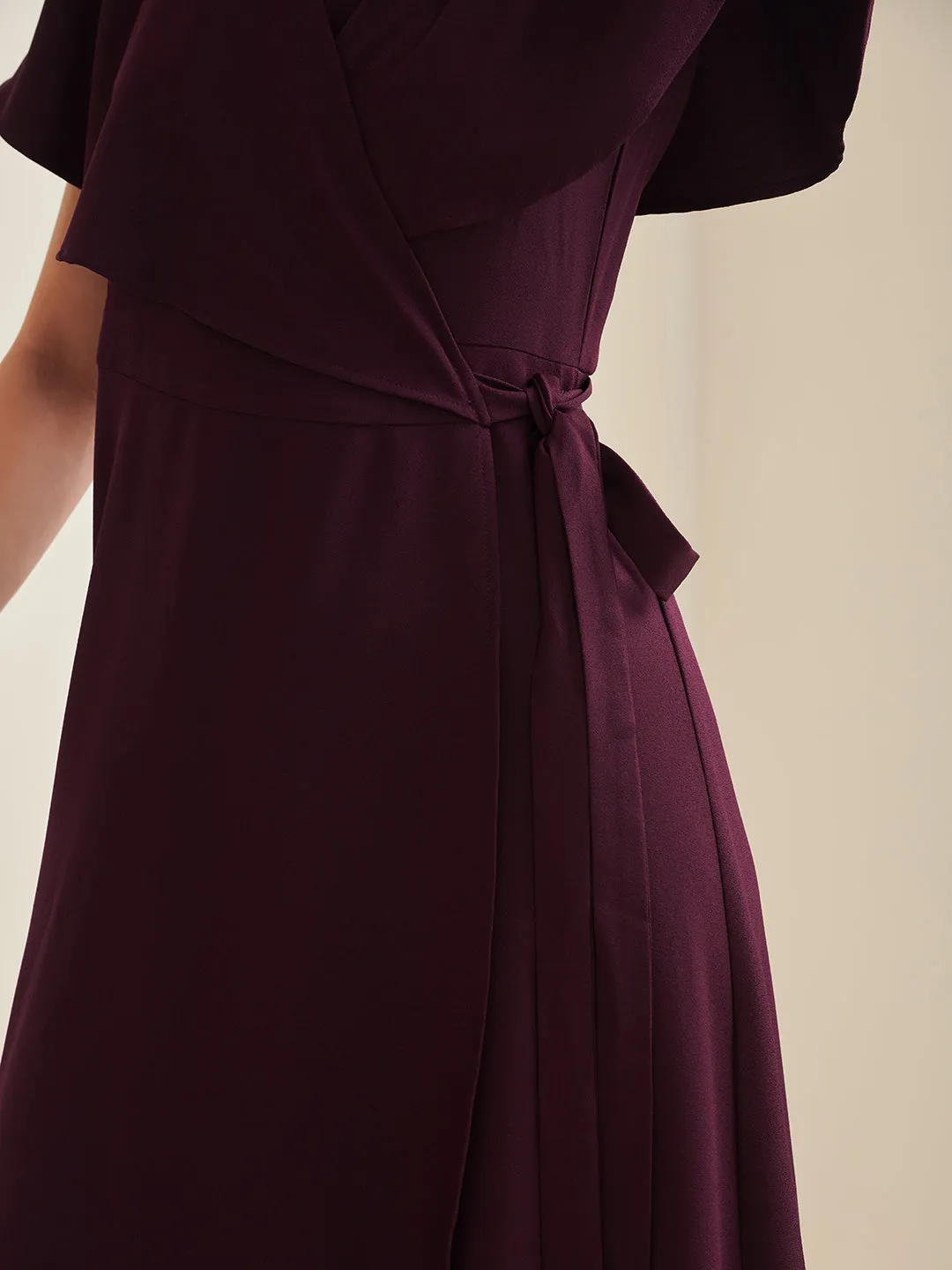 Wine Wrap Formal Maxi Dress