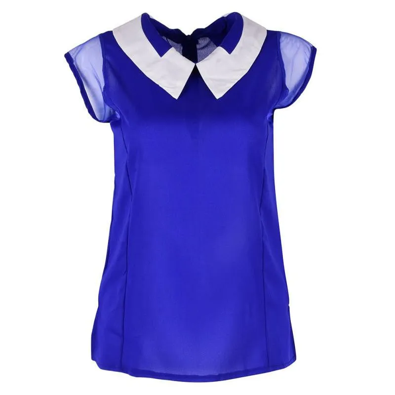 Women Loose Chiffon blouses Sleeveless Vest White Black Tops Blouse