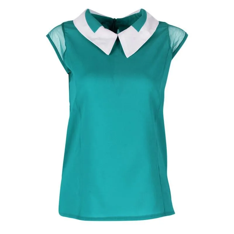 Women Loose Chiffon blouses Sleeveless Vest White Black Tops Blouse