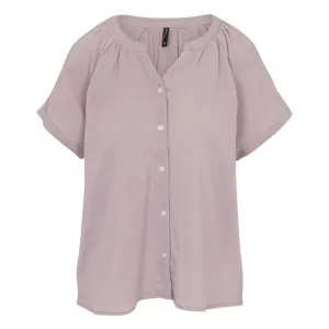 Women's Crinkle Double Weave Peasant Button Down Blouse - NRL5105