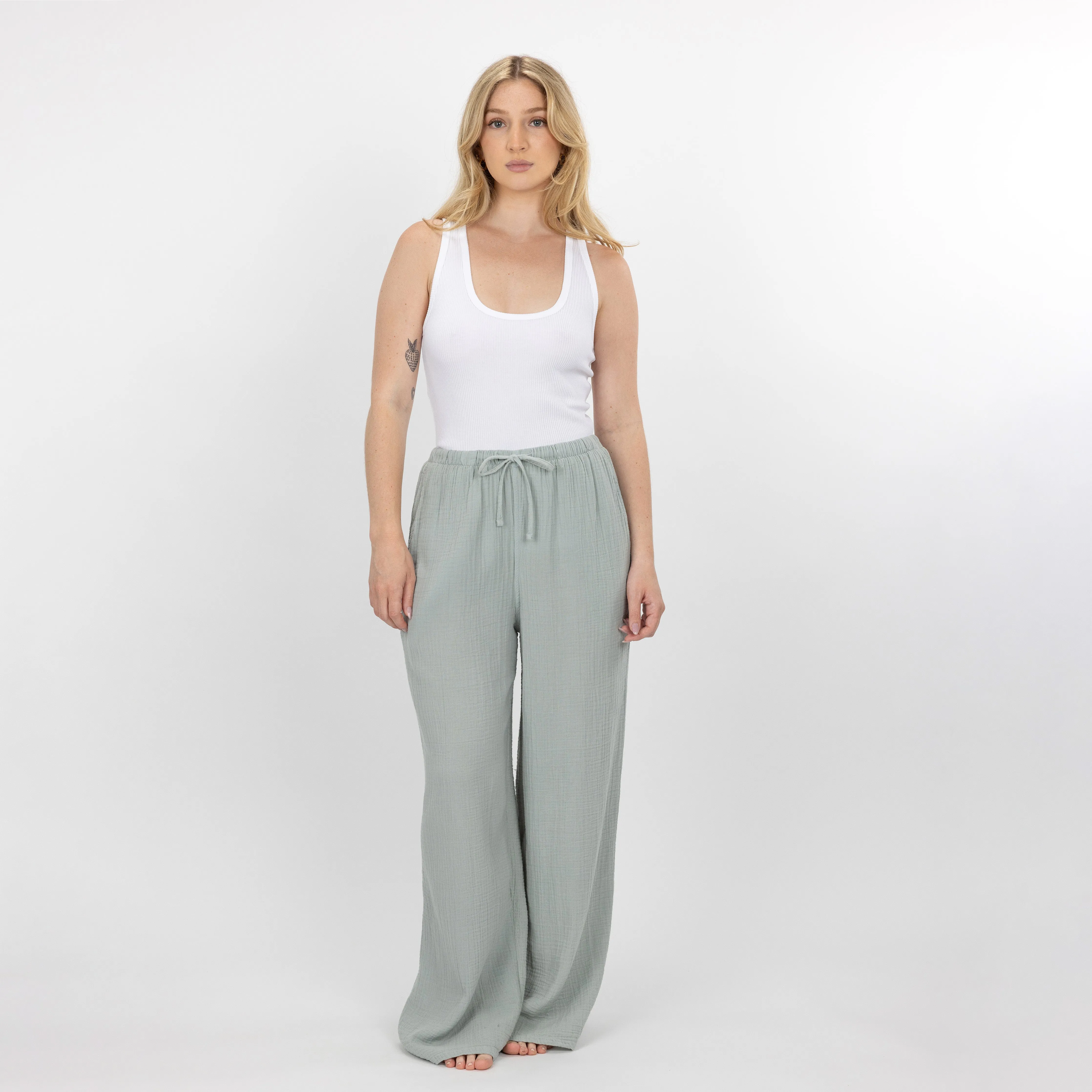 Womens "Chunky" Cotton/Spandex Racerback Tank - Bright White