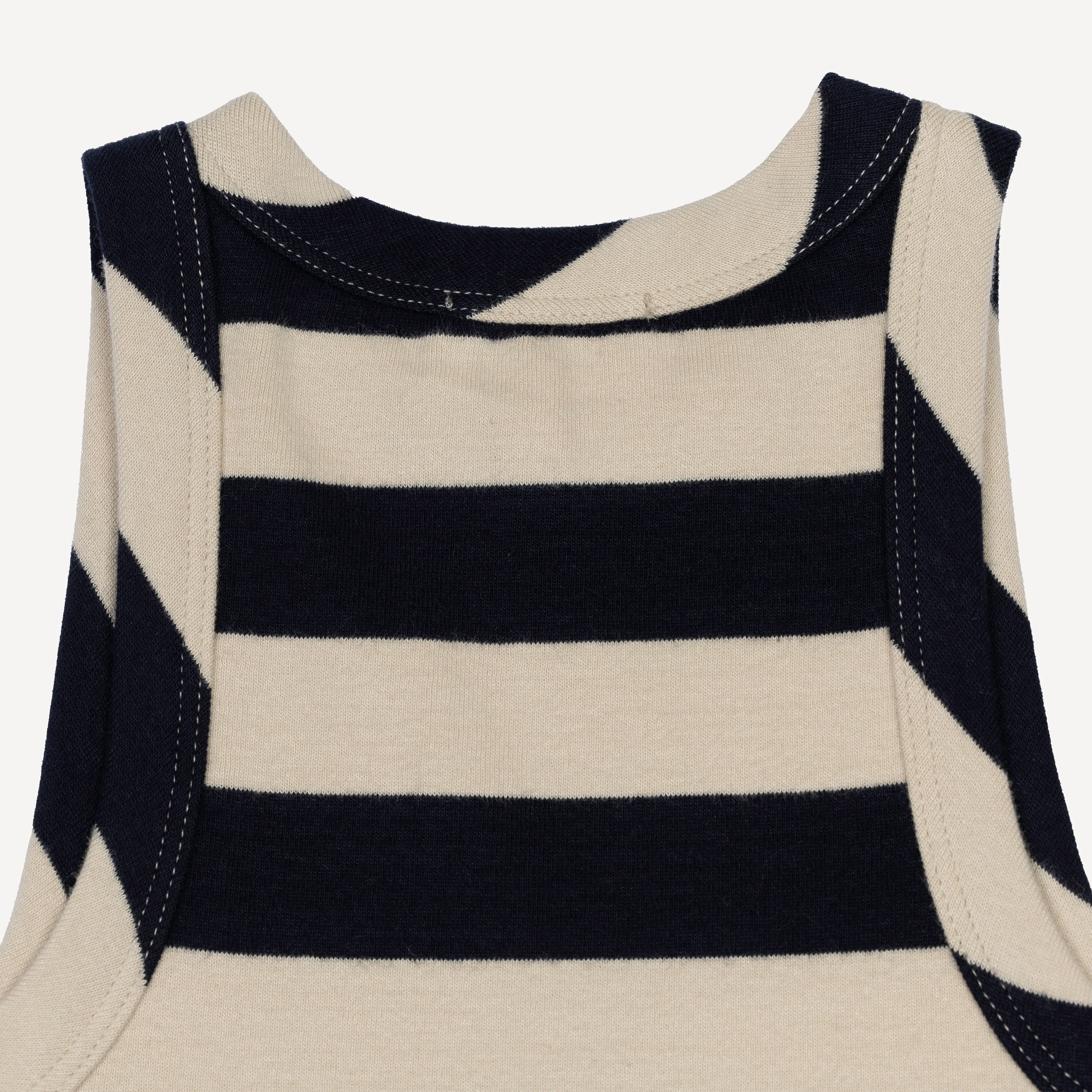 Womens Stripe High Neck Tank - Night Sky / Fog