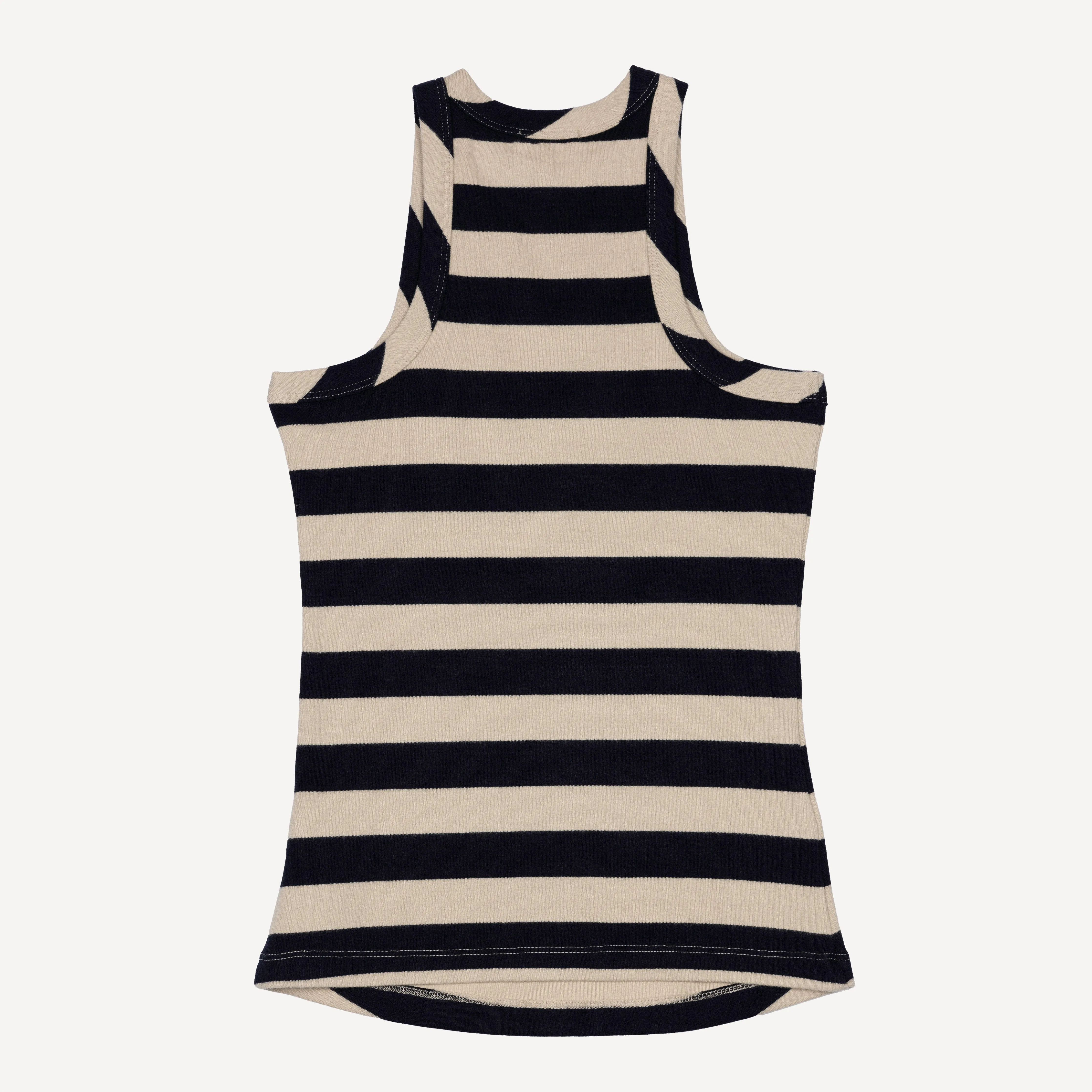 Womens Stripe High Neck Tank - Night Sky / Fog